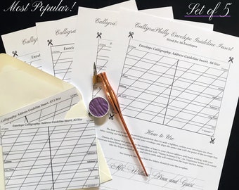 Guide d'adressage des enveloppes de calligraphie : A1, A2, A7, A7.5, A9 (téléchargement numérique)