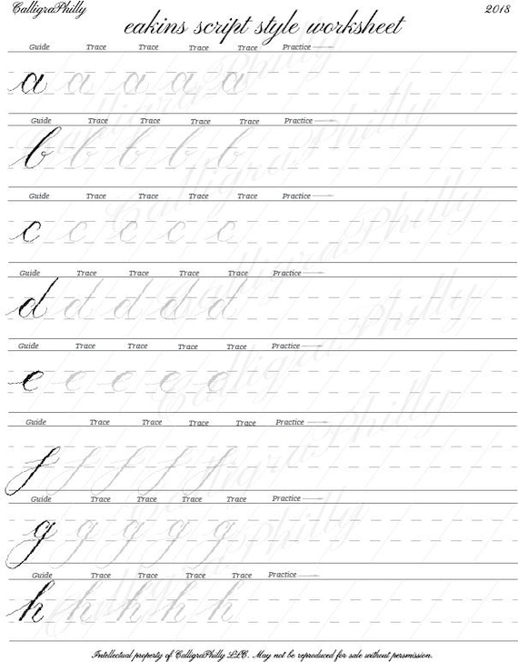 Copperplate Calligraphy practice workbook