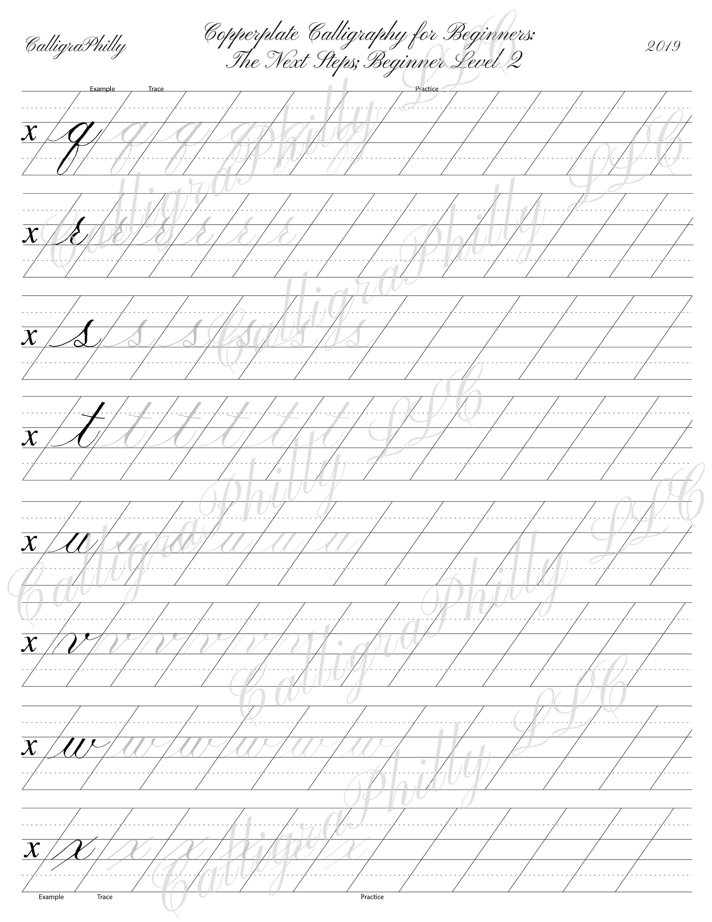 Calligraphy Drill. Calligraphy Paper. Printable Calligraphy Guide