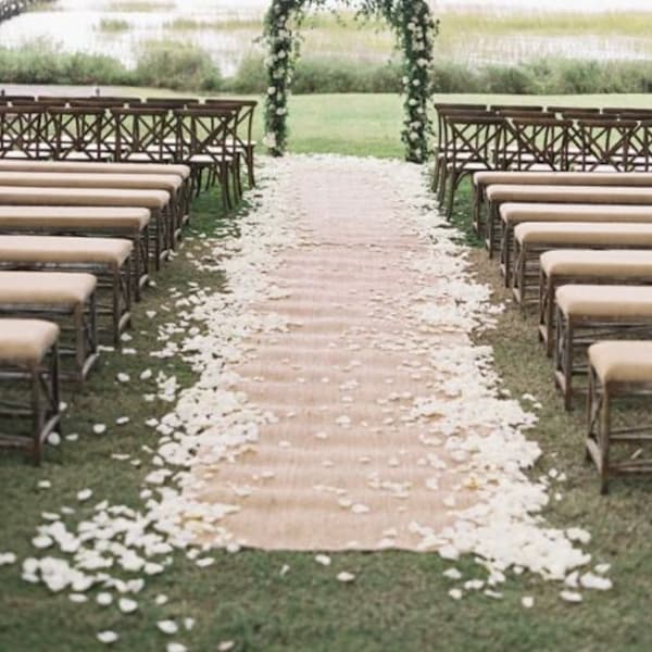 Wedding Burlap Aisle Runner~Burlap 40-Inch х 60 feet Roll Wide Natural Burlap