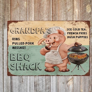 BBQ Shack Sign, Custom Sign, Personalized BBQ Sign, Metal BBQ Sign