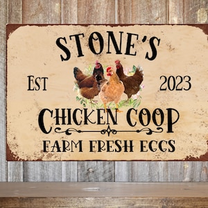 Personalized, Chicken Coop Sign, Chicken Coop Sign, Custom Coop Sign
