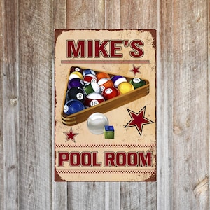 Personalized Pool Room Sign