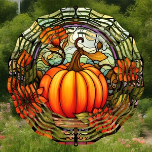 Pumpkin Wind Spinner: Aluminum Garden Decor