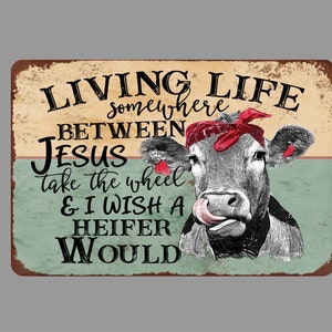 Retro Farm Cow Sign