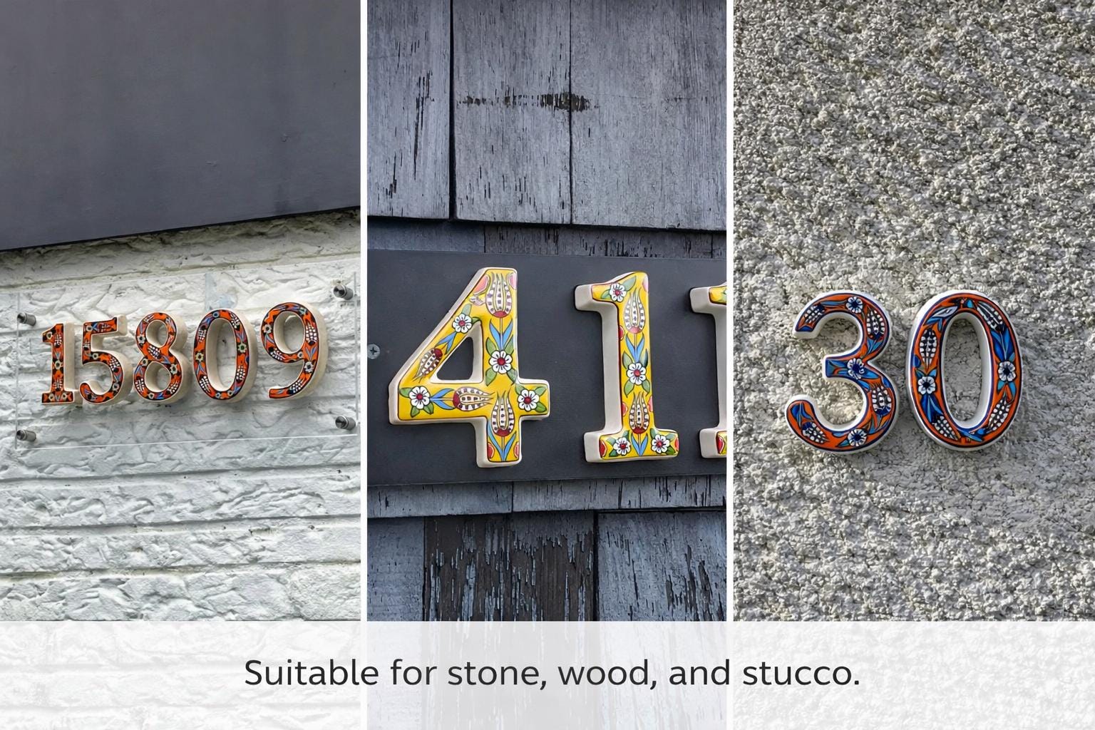 Ceramic House Number, Personalized Address Plaque, Handmade