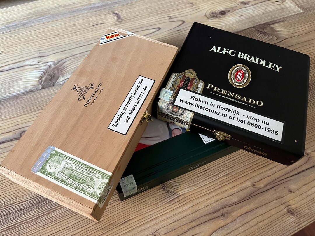 Handcrafted Vintage Empty Wooden Cigar Box Set – Luxurious Storage for ...