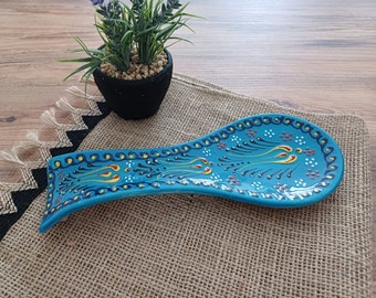 Vibrant Turkish Ceramic Spoon Rest – A Splash of Color for Your Kitchen! Ceramic Spoon Rest, Spoon Holder, Spoon Rest For Kitchen