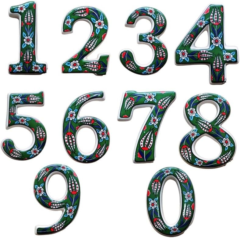 Exquisite Handmade Turkish Ceramic House Numbers, Ceramic Address Plaque and Numbers, Address Numbers, Door Numbers, Ceramic Numbers