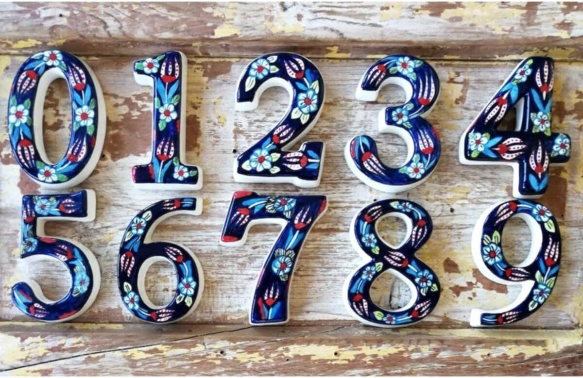 Exquisite Handmade Turkish Ceramic House Numbers, Ceramic Address Plaque and Numbers, Address Numbers, Door Numbers, Ceramic Numbers