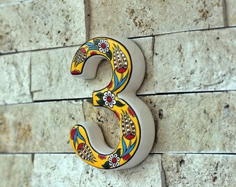 Exquisite Handmade Turkish Ceramic House Numbers, Ceramic Address Plaque and Numbers, Address Numbers, Door Numbers, Ceramic Numbers