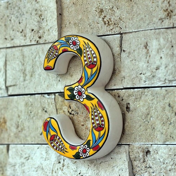 Exquisite Handmade Turkish Ceramic House Numbers, Ceramic Address Plaque and Numbers, Address Numbers, Door Numbers, Ceramic Numbers