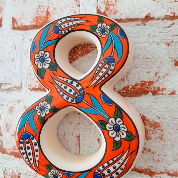 Exquisite Handmade Turkish Ceramic House Numbers, Ceramic Address Plaque and Numbers, Address Numbers, Door Numbers, Ceramic Numbers, Sign
