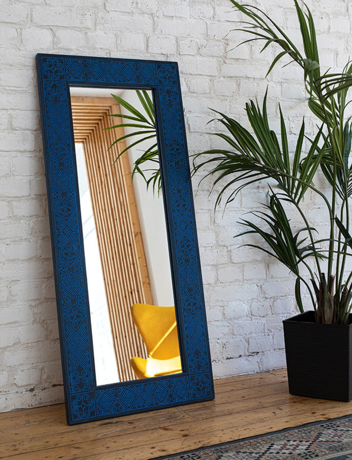 Papua Dark Blue Wall Mirror Hallway Mirror Baguette Mirror Etsy UK