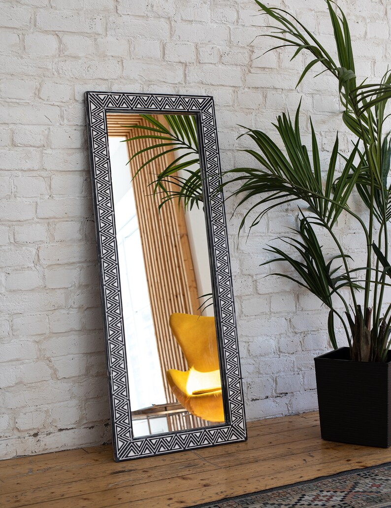 Große Wandspiegel Tria Schwarz 24 x 52 volle Länge Etsy