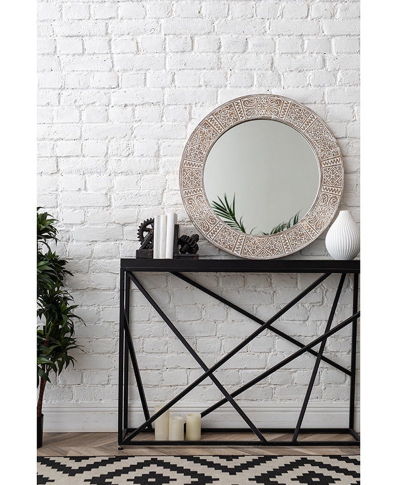 Сircle Persia Circle Wall Mirror Round Large Bathroom Hanging Big