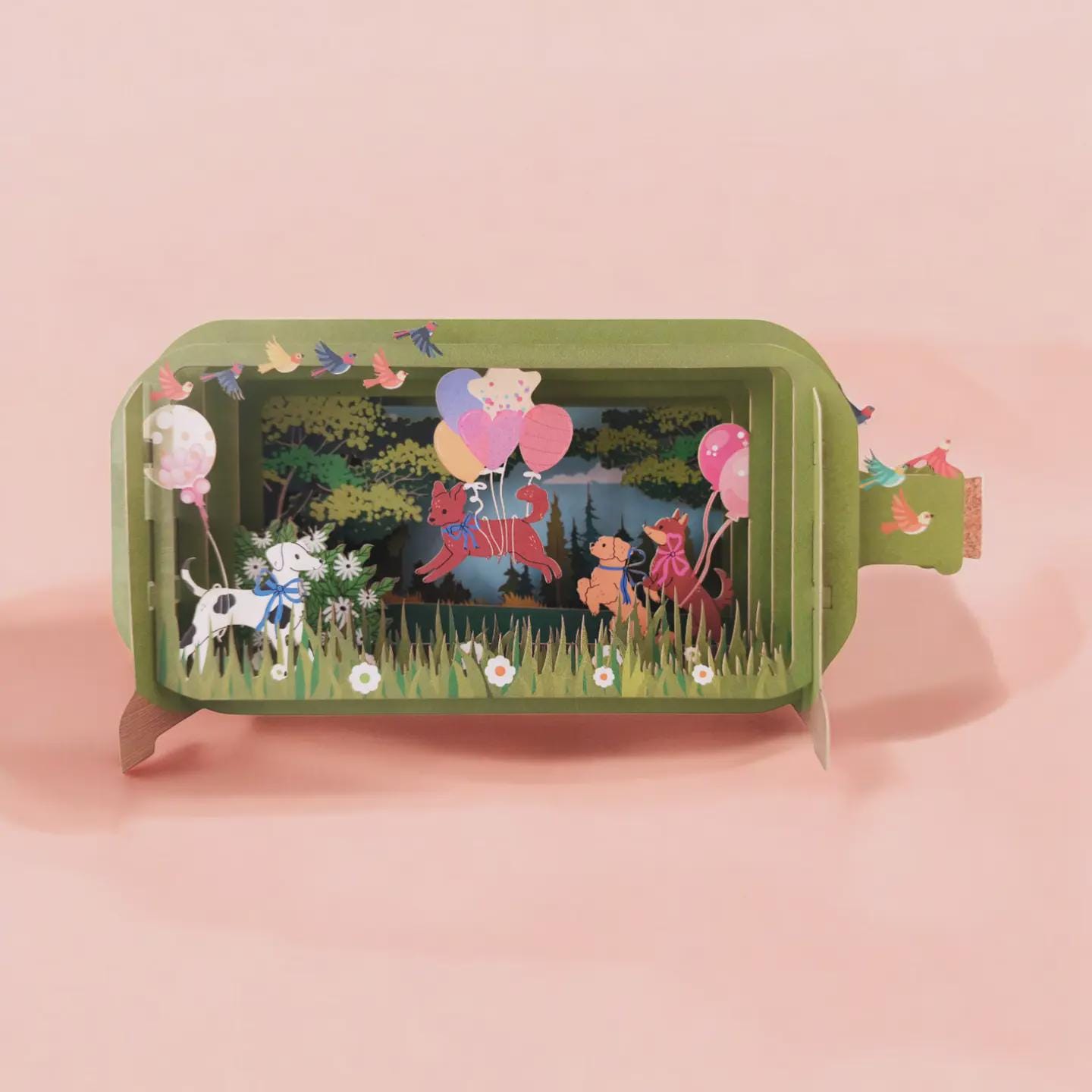 3D Pop up Dog Birthday Card | Cute Puppy Balloon Scene Greeting Card ...