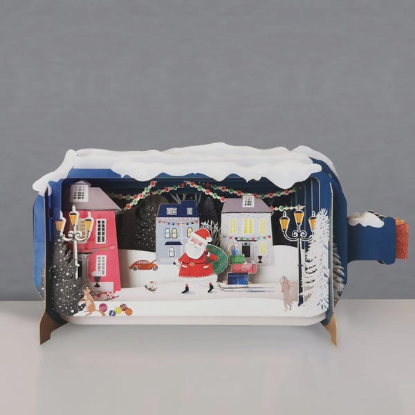 3D Santa's Village Pop Up Christmas Card: Handmade Holiday Greeting