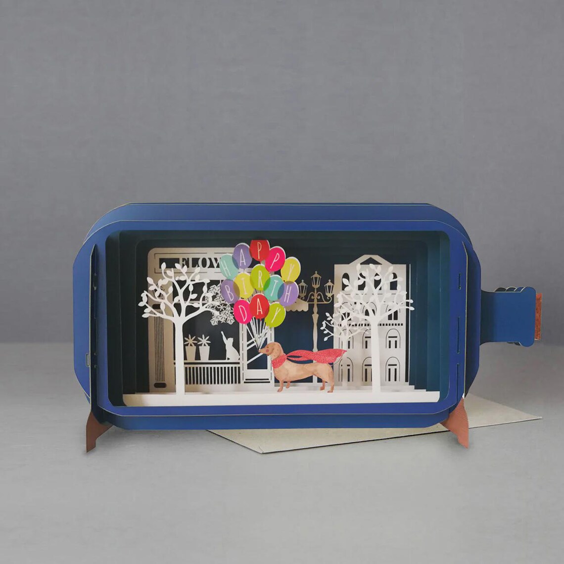3D Pop up Birthday Card With Dog & Balloons | Happy Birthday Greeting ...