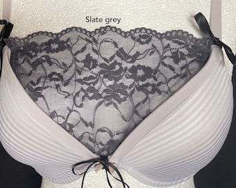 Lace Modesty Panel: Cleavage Cover Bra Overlay, Made to Measure