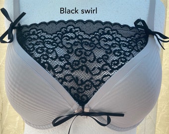 Lace Modesty Panel: Cleavage Cover- Ribbon Tie or Clip On