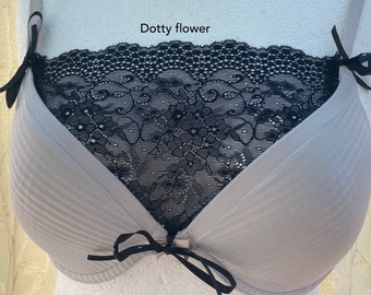 Lace Modesty Panel: Cleavage Cover- Ribbon Tie or Clip On