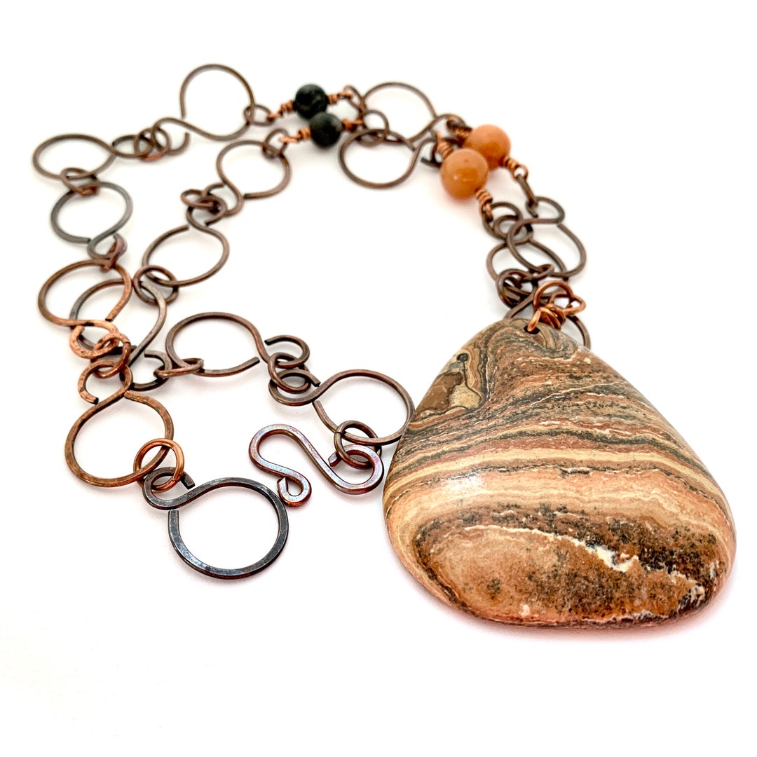 Handmade Chain Necklace Bold Link Necklace Picture Jasper Etsy