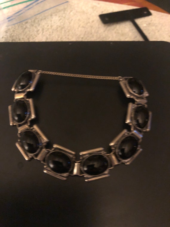 Mexican Vintage designer black onyx bracelet