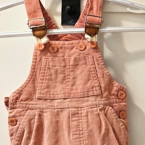 Vintage Pink Corduroy Baby Dungarees: 90s Pima Cotton, Size 80