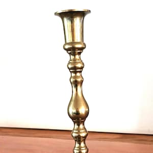 Vintage Ornate Solid Brass Candlestick - 7.5&quot; Tall