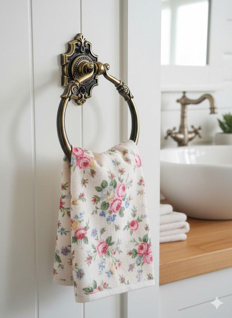 Porte-serviette Mural Céramique Violet Mauve - Style Rétro Années 50 - Raspberry