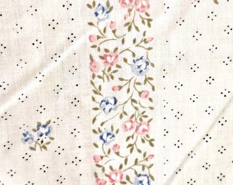 Vintage Floral Muslin Flat Sheet: Wabasso Double Bedding - Located in Canada