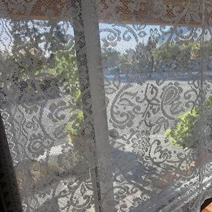 Vintage White Lace Valance: Romantic French Victorian Style Curtain