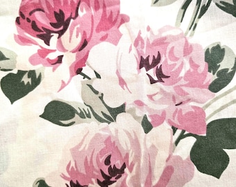 Vintage Floral Doppel Flaches Bettlaken: Kein Eisen Musselin, Cottage Chic BeddingLocated in Canada