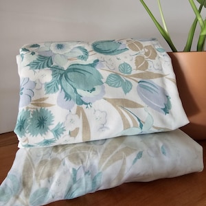 Vintage CALDWELL Twin Sheet Set - Twin Fitted and Flat Bedding - Retro Floral Sheets - Floral Twin Sheet Set - Made in Canada