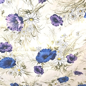 Vintage 70s Floral Flat Sheet: TEXMADE Retro Bedding