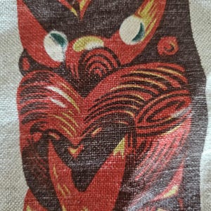 Vintage New Zealand Maori Souvenir Tea Towel - Linen Tea Towel - Apple Kitchen -  Retro Kitchen Towel