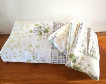 Texmade グリーン 幾何学模様 ツイン フラット シーツ 寝具 ベッド