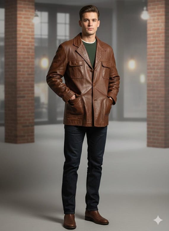 Vintage 70s Regency Brown Leather Jacket: Made in Canada (40R)