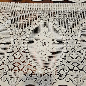 Vintage White Lace Valance: Romantic French Style Cafe Curtain