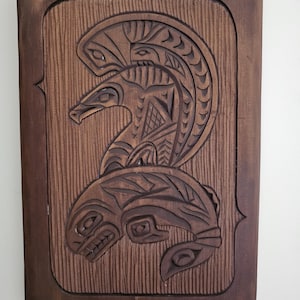 Hand Carved Orca: First Nations Art - Western Red Cedar