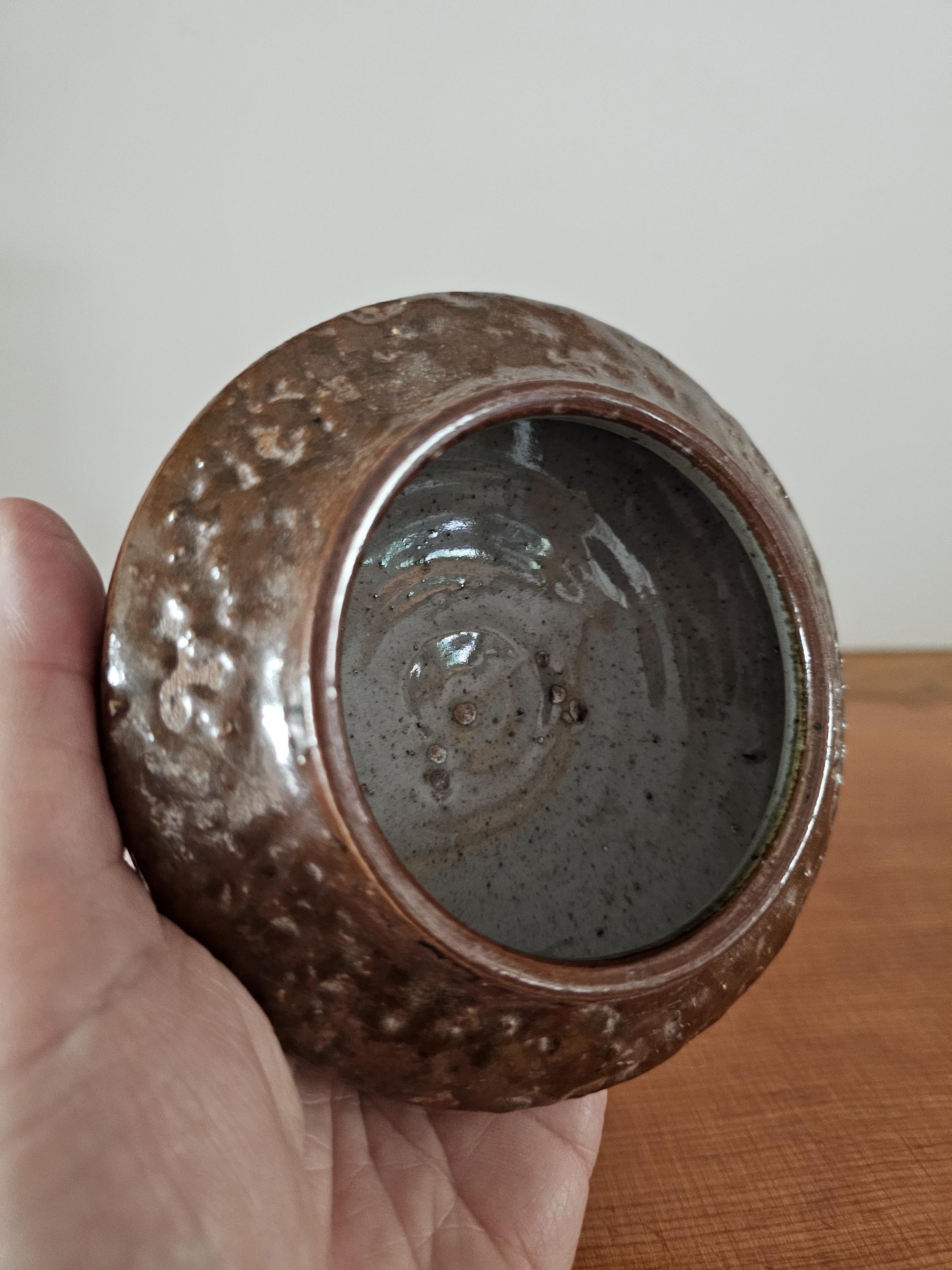 ヴィンテージ メキシコ トナラ陶器 小物入れ：手描きの花と鳥の