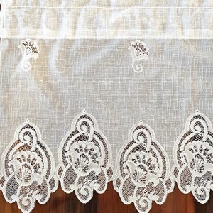 French Style Lace Valance Curtains: Victorian Farmhouse Window Treatment