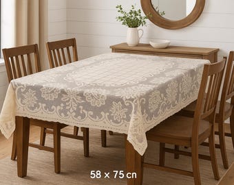 ヴィンテージテーブルクロス 48インチ×62インチ / コテージコア