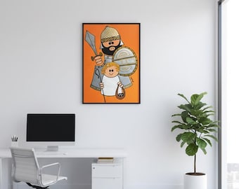 Vintage David & Goliath Blacklight Poster: Harry Araten 1970s Biblical ArtLocated in Canada