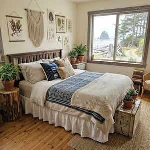 Jupe de lit blanche en dentelle à oeillets vintage