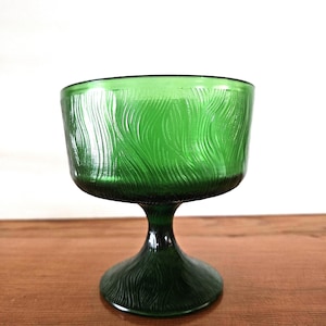 Beautiful Vintage Hoosier Green Glass Compote Dish - 60's Green Pedestal Vase - MCM Vase - Emerald Green Glass Compote Dish