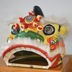 Maschera cinese da festa - Maschera gialla - Maschera tradizionale cinese