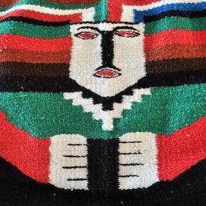 Serape mexikanische Vintage Decke: Handgewebter Acryl-Baumwoll Überwurf