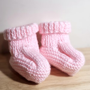 2 Pairs of Hand Knit Baby Booties, Knitted Baby Booties, Newborn Shoes, Newborn Knitwear, Baby Shower, Hand Knitted, Baby Gift, Baby Girl